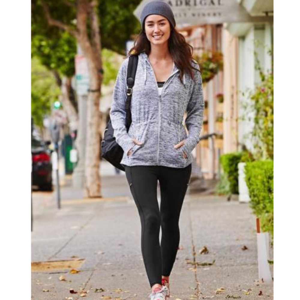 Athleta No Sweat Light Heather Gray Hoodie Jacket